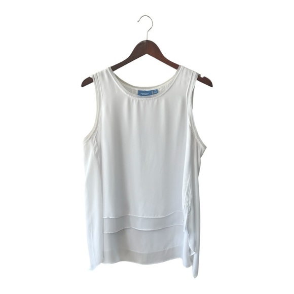 Simply Vera Wang Double Layer Chiffon White Tank Top Size PXL - Picture 1 of 8